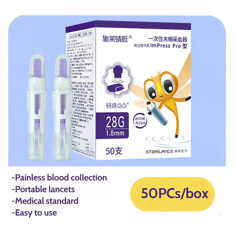 50/100/300 pcs Portable Lancets Disposable Blood Collection Needle Auto retraction Safe Sterilize Blood Sample Painless Lancets