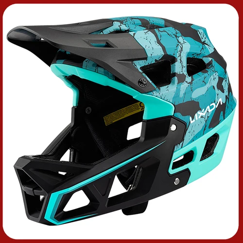 Imagen 2 del producto Casco MTB de cara completa para adultos de carreras de descenso con 31 rejillas de ventilación y visera ajustable, equipo de ciclismo de seguridad para bicicleta de montaña para hombres y mujeres