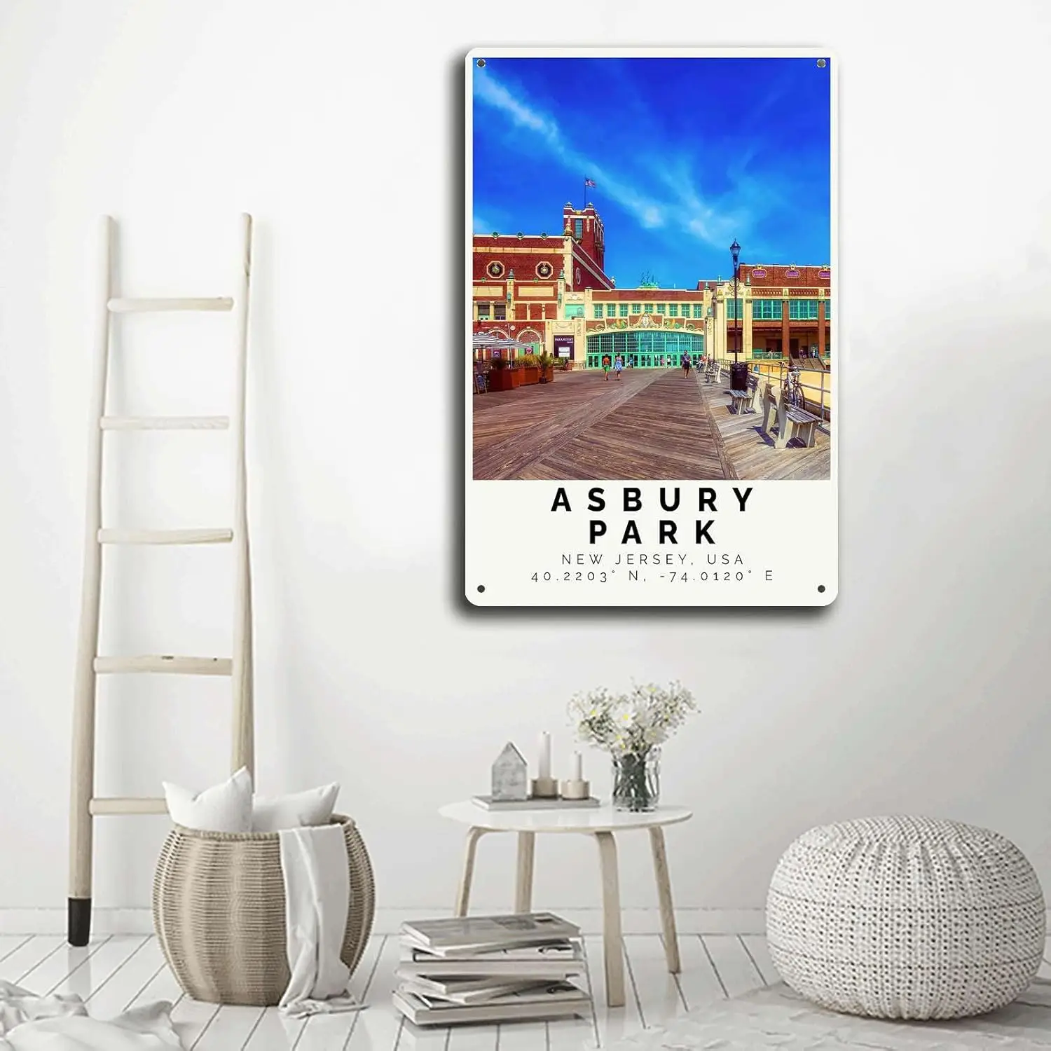 Aluminum Signs Asbury Park New Jersey Asbury Park Wall Art Decor Asbury Park Travel Suitable for Restaurant Wall Decoration 8x12