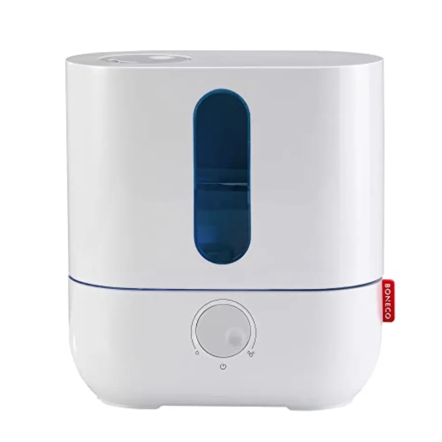 

1 Gallon Whisper Quiet Cool Mist Ultrasonic Humidifier for Large Room with LED Light Control Knob and Essential Oil Holder Whit