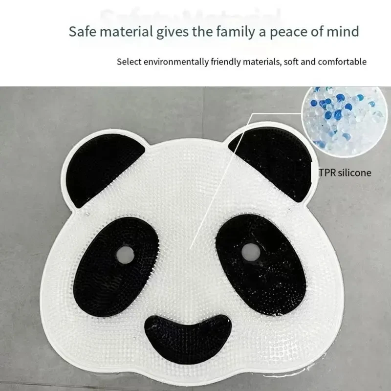 Panda Silicone Massage Pad Bathroom Anti Slip Bathing Back Rubbing Divine Instrument Foot Wash Dead Skin Shower Room Floor Pad