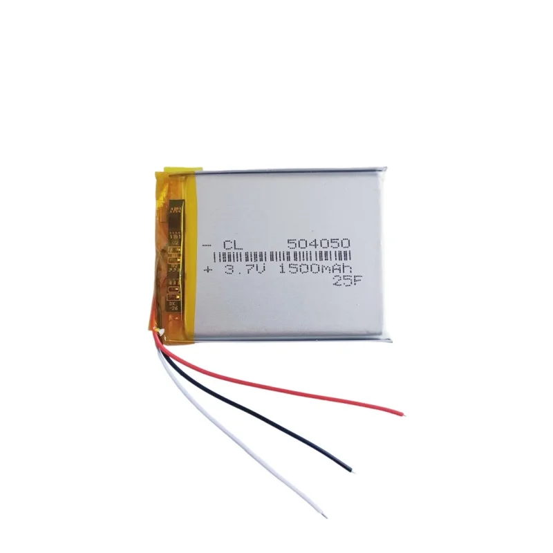 3.7V 1500mAh 5.55Wh Li-Polymer Li Lithium Battery 504050 Lipo 3-Wires Thermistor For GPS Bluetooth Speaker DashCam Car Camera
