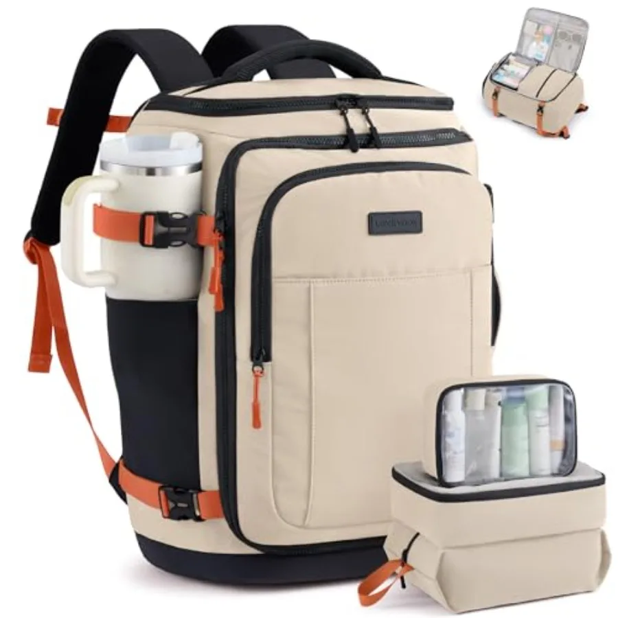 

Travel Backpack for Women and Men 40L TSA Approved Carry On Backpack with 3 Packing Cubes Waterproof Weekender Overnight Bag Bu