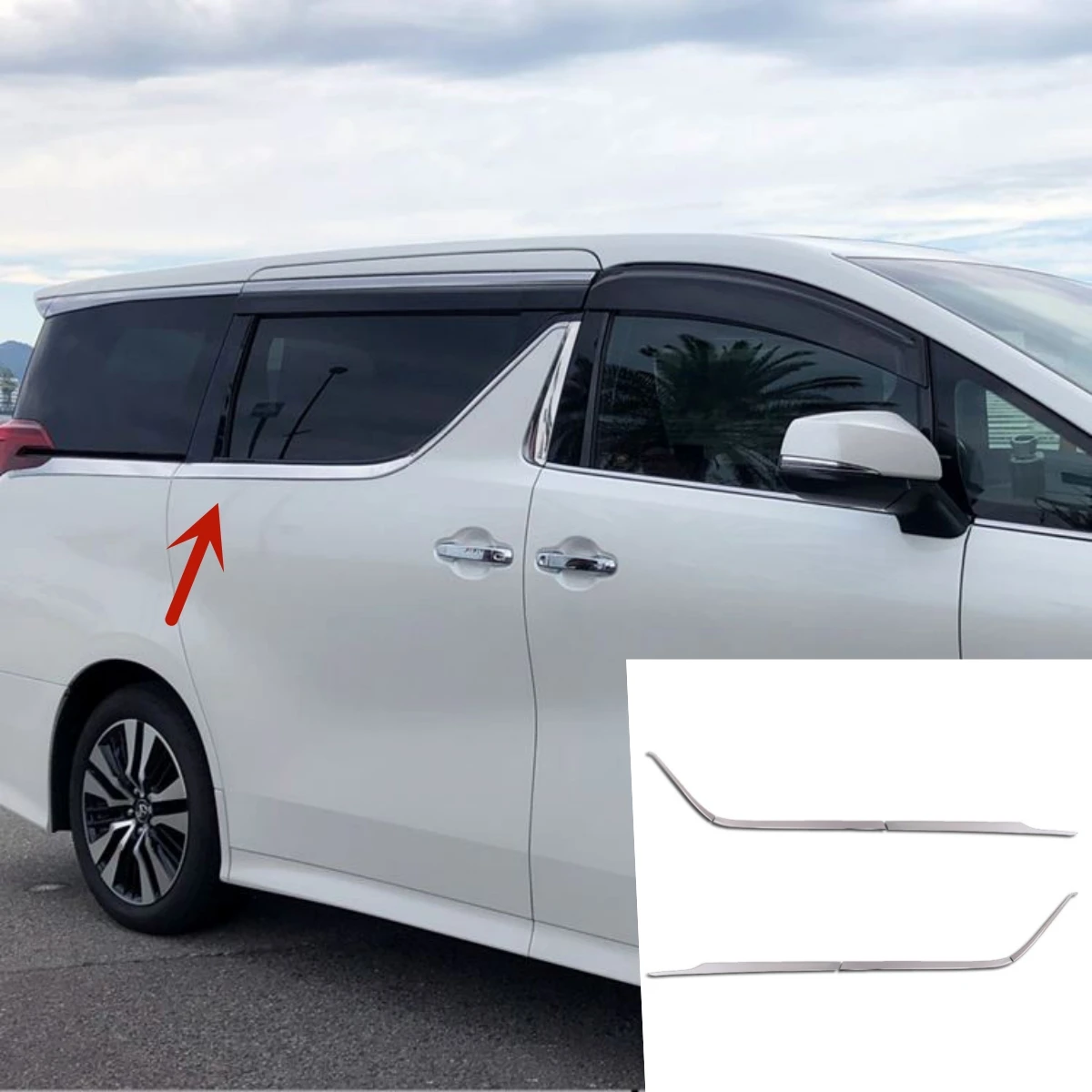 

Декоративная накладка на окна и пороги из нержавеющей стали для Toyota Alphard 2015-2019 и Vellfire 30 серии, аксессуары для автомобиля