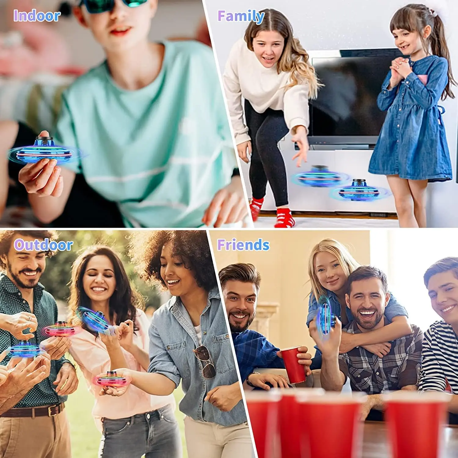 Mini Drone UFO Flying Spinner, Ifly Fly Fidget Spinner, drone Boomerang contrôlé à la main iFly, jouets Cool, cadeaux