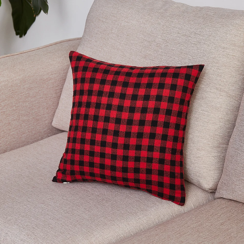 5pcs Pack Blank Sublimation Plaid Linen Pillowcase