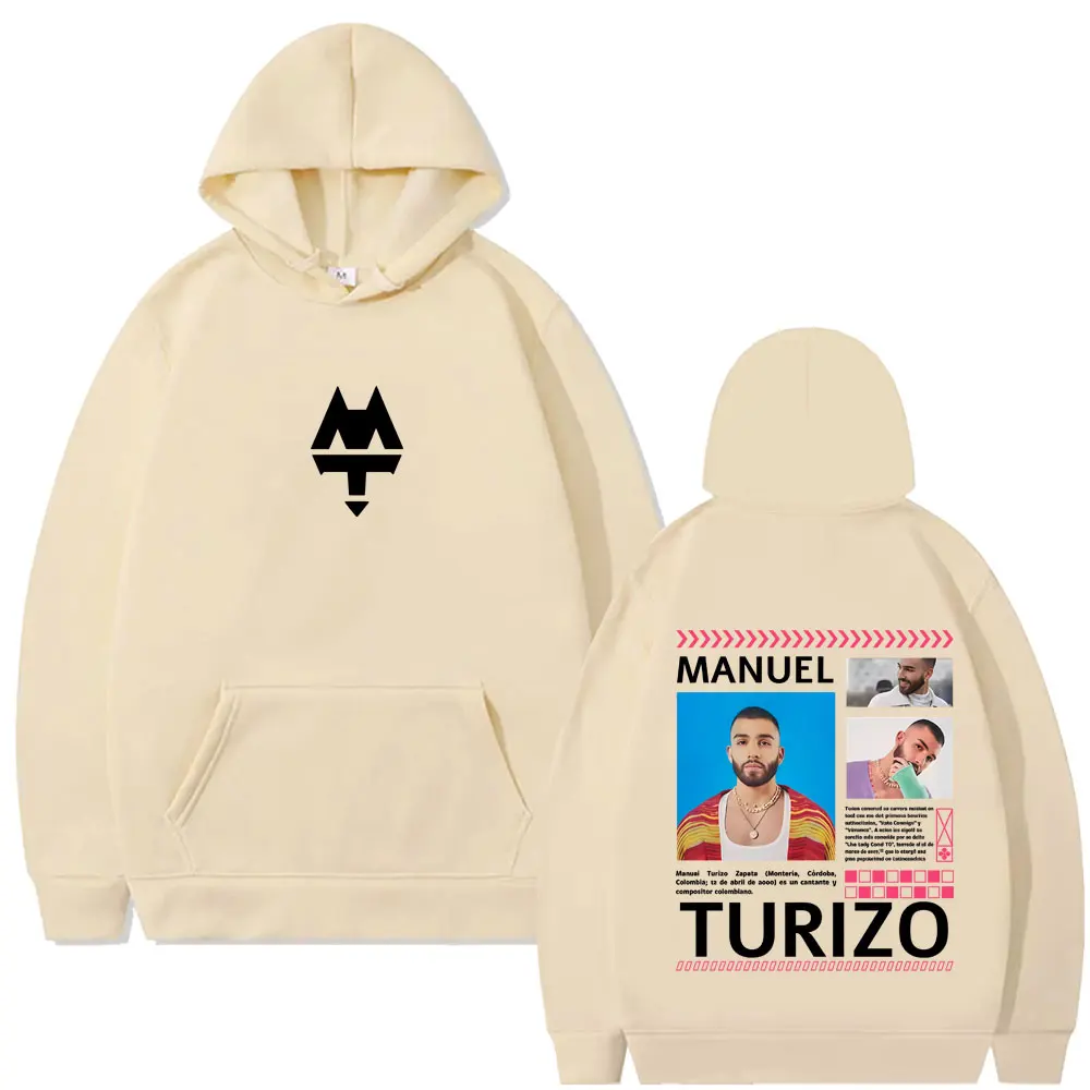 Rapper Manuel Turizo Graphic Hoodie Men Women Clothing Hip Hop Fashion Pop Music Streetwear Men's Casual Cotton Vintage Hoodies