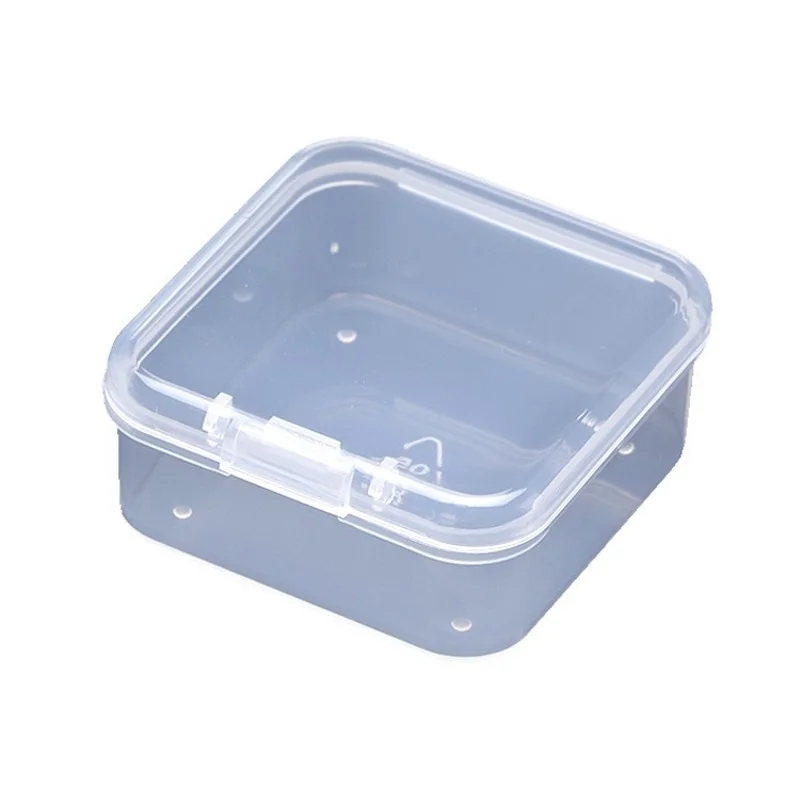 48PCS Mini Clear Plastic Storage Containers with Lids Empty Hinged Boxes for Beads Jewelry Tools Craft Supplies Flossers Fishing