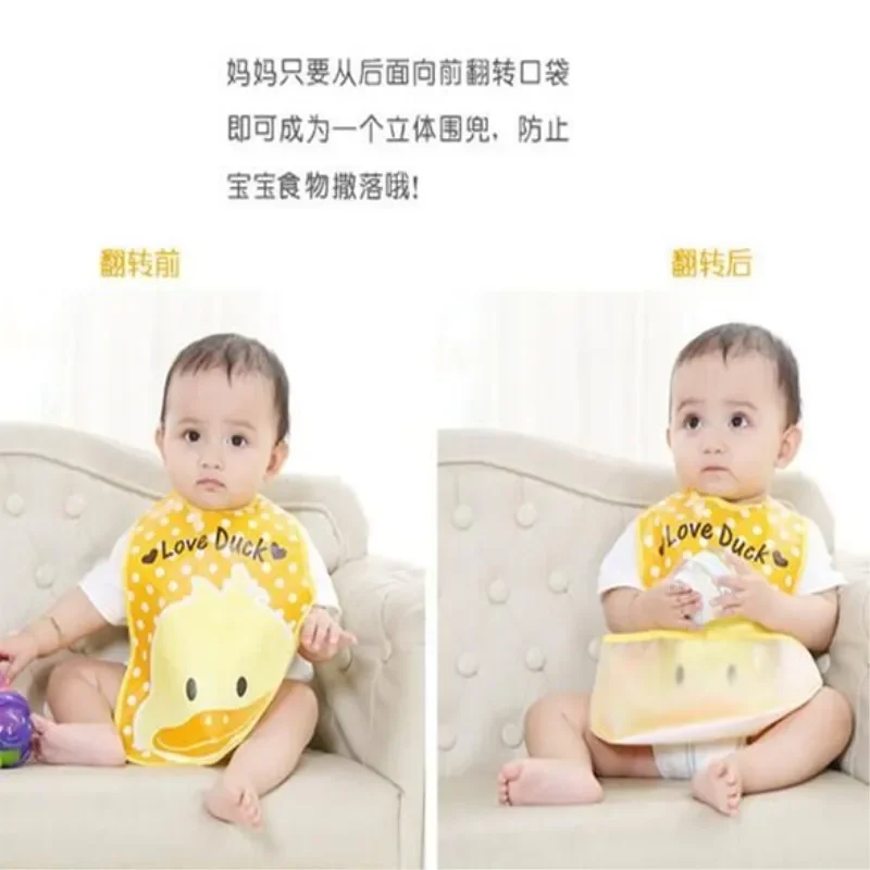 8pcs/Lot Translucent Pocket Bib Children Waterproof Bibs 1 To 3 Year