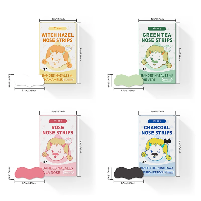 10 Stuks Unisex Mee-Eend Masker Peel Nasale Strips Diepe Reiniging Krimp Porie Neus Zwart Hoofd Verwijderen Stickers Huidverzorgingsmasker