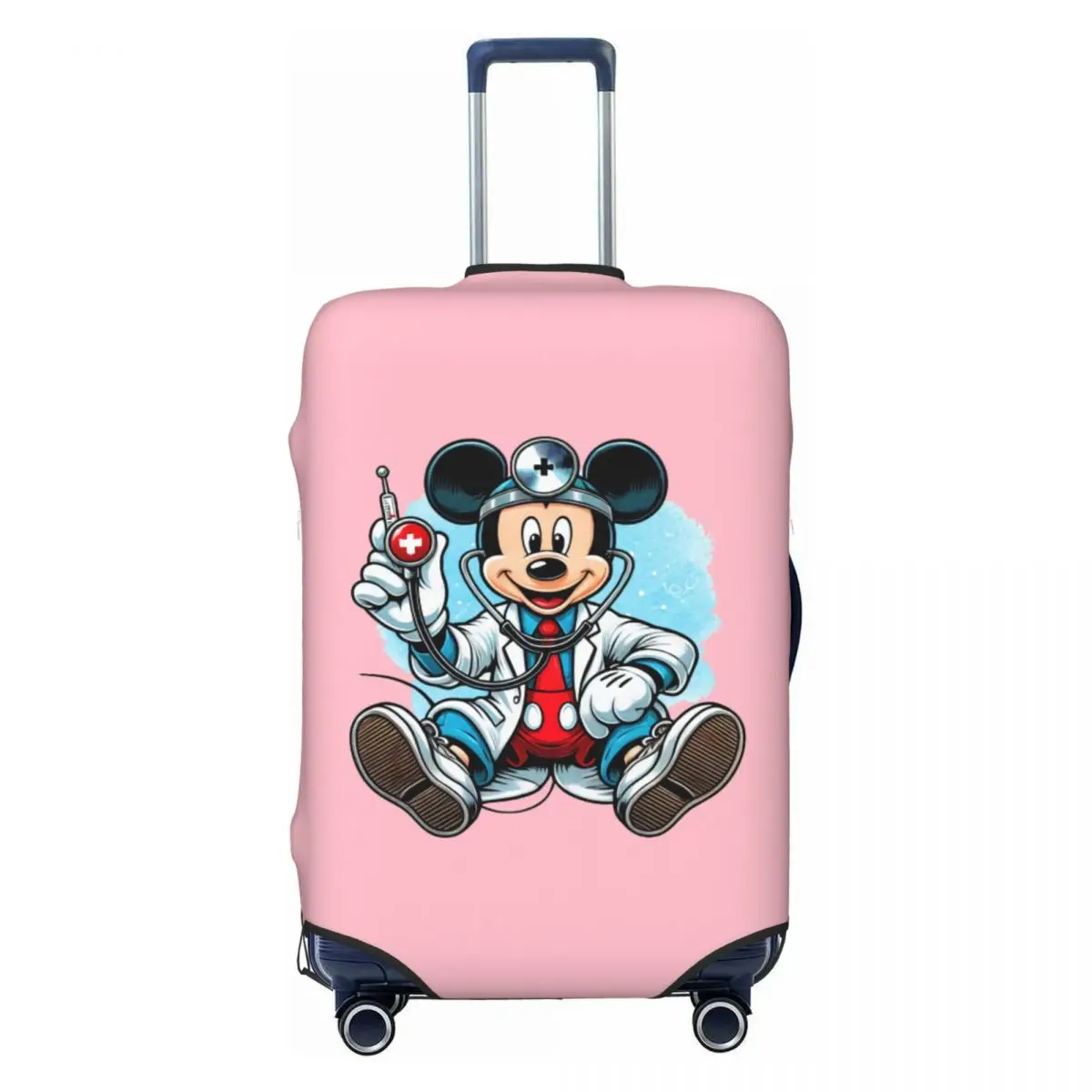 

Custom Mickey Mouse Doctor Luggage Cover Elastic Travel Suitcase Protective Covers Fits 18-32 Inch