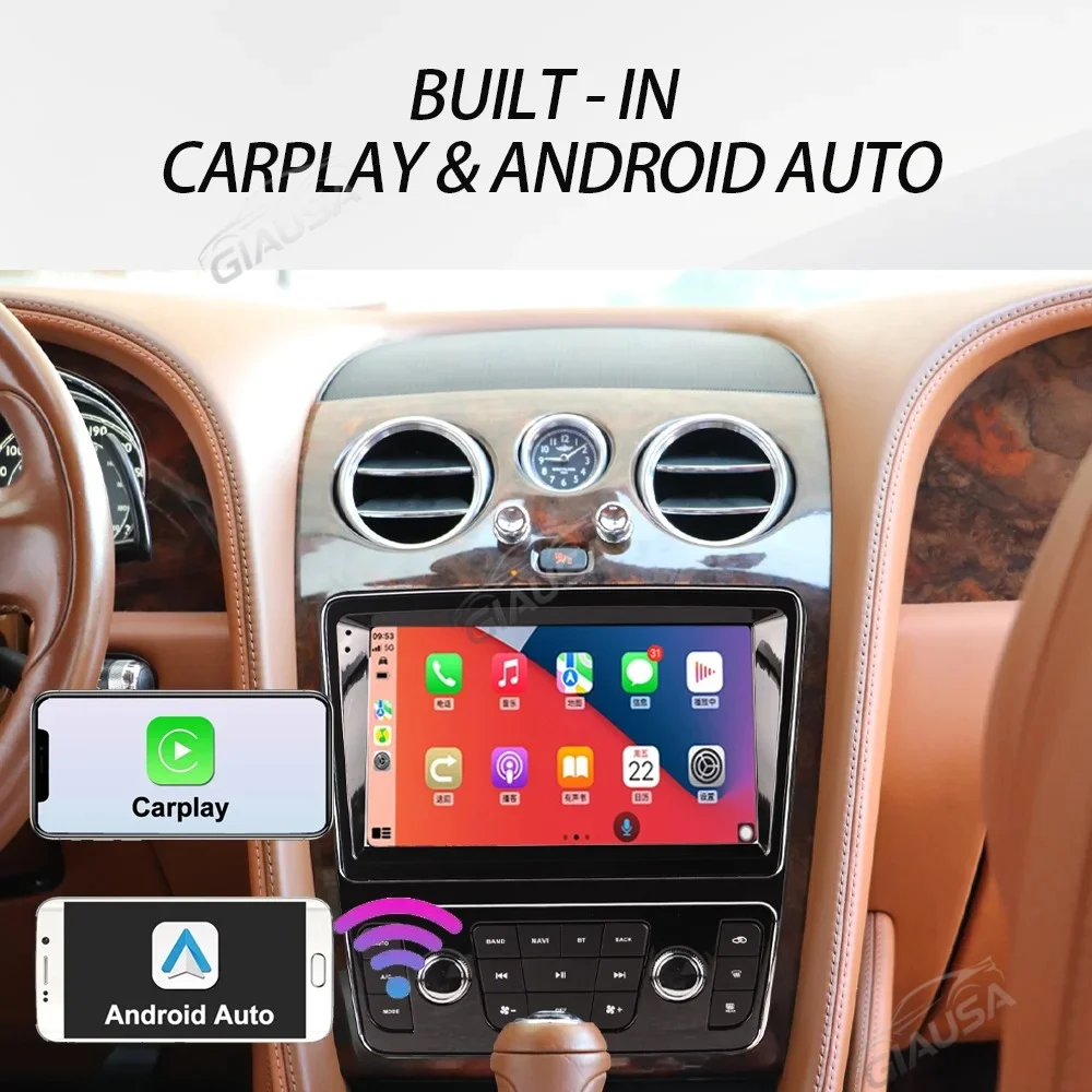 Android 14 Car Radio For Bentley Flying Spur Continental 2012-2019 Vertical  Screen Stereo Multimedia Player Carplay Auto 256G