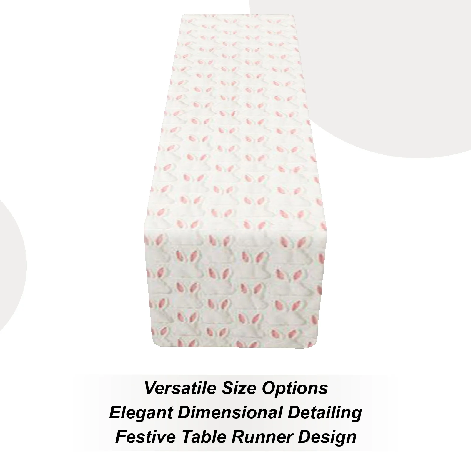 Spring Table Runner Plush Spring Desk Centerpiece Bunny Design Romantic Dining Table Runner For Home Kitchen Birthday Holiday