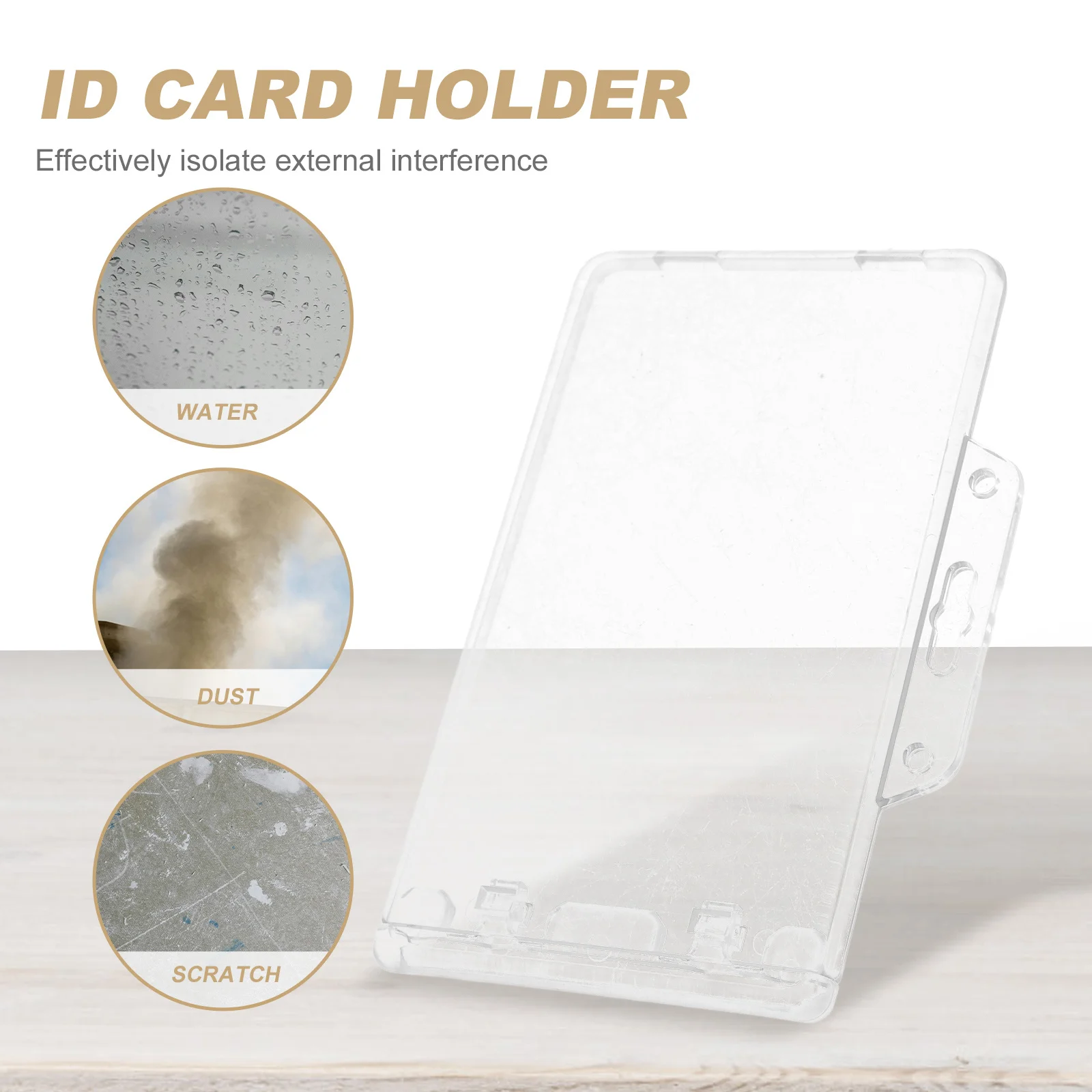 

5pcs Id Holder Clear Cards Cover For Work Card Protector Transparent Name Badge Sleeve Reusable Cards Storage Sleeves Horizontal