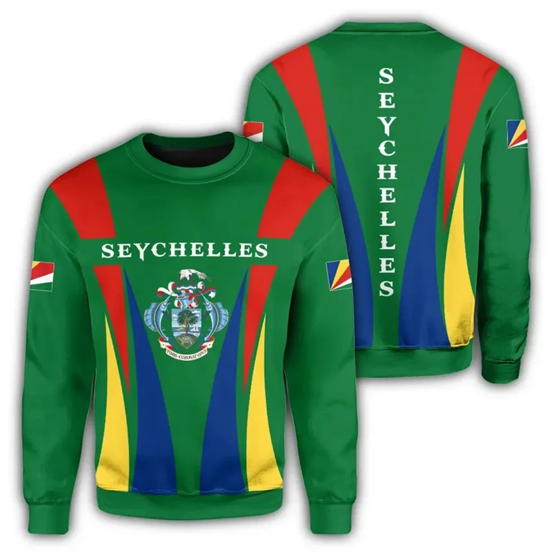 Seychelles Flag Map Graphic Sweatshirts For Men Clothes Fashion Women Sweater Casual Male Streetwear Autumn Pullover Tracksuit