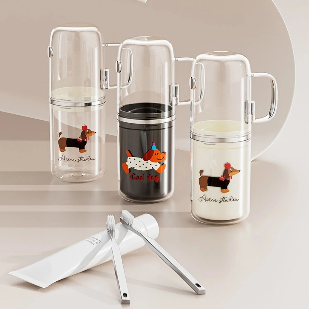 

Портативная прозрачная коробка для хранения зубных щеток, пылезащитная чашка для чистки мультфильмов, пластиковая чашка для мытья ванной комнаты