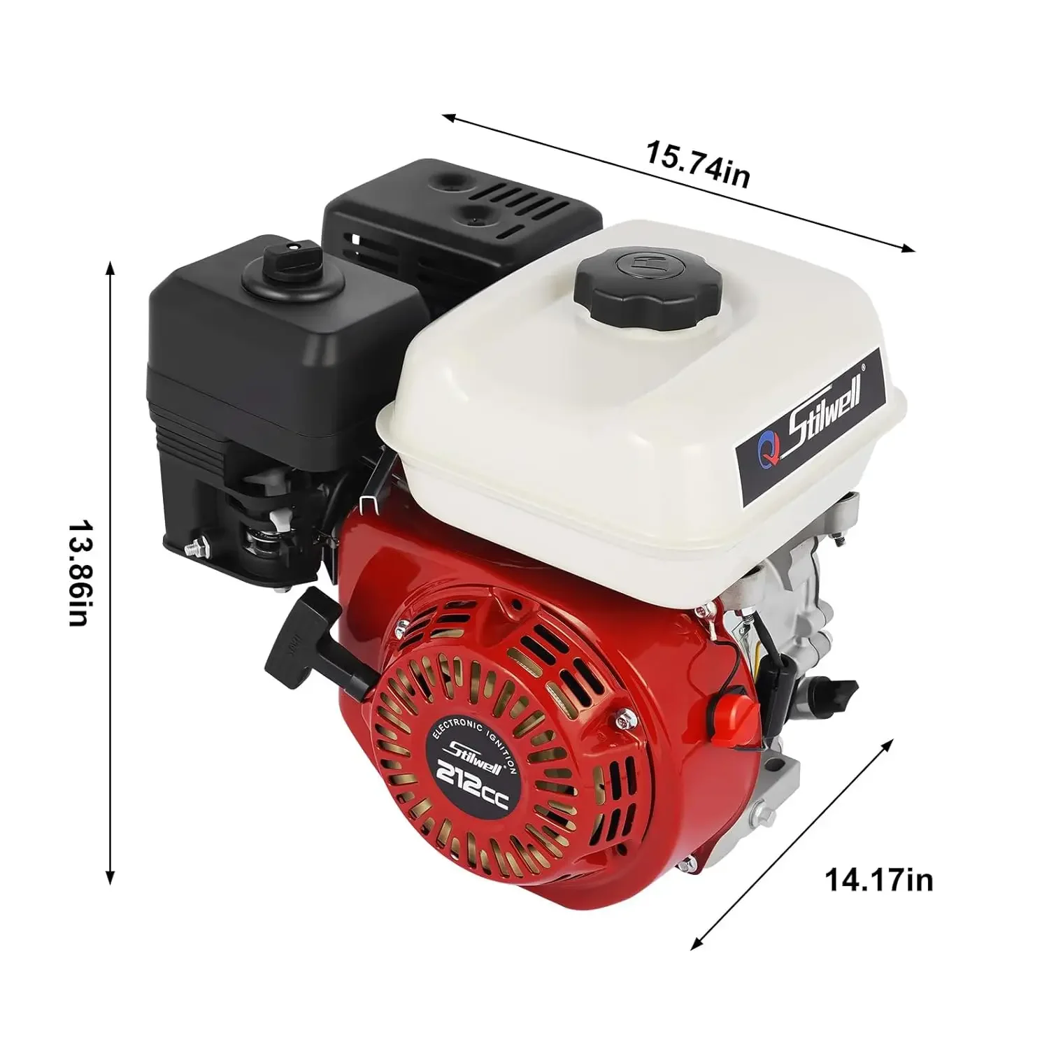 6.5hp 4 Stroke Gas Engine, Pull Start Petrol Engine Replaces Compatible for Honda Gx160 Air Cooled Single Cylinder General Gas E