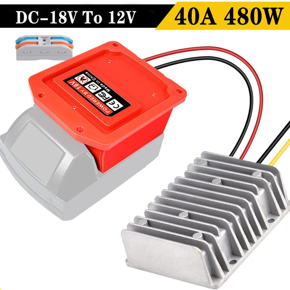 Step Down Buck Regulador de Tensão Power Roda Inversor Milwaukee Faça Você Mesmo Adaptador dc 18v a 12v 40a 480w