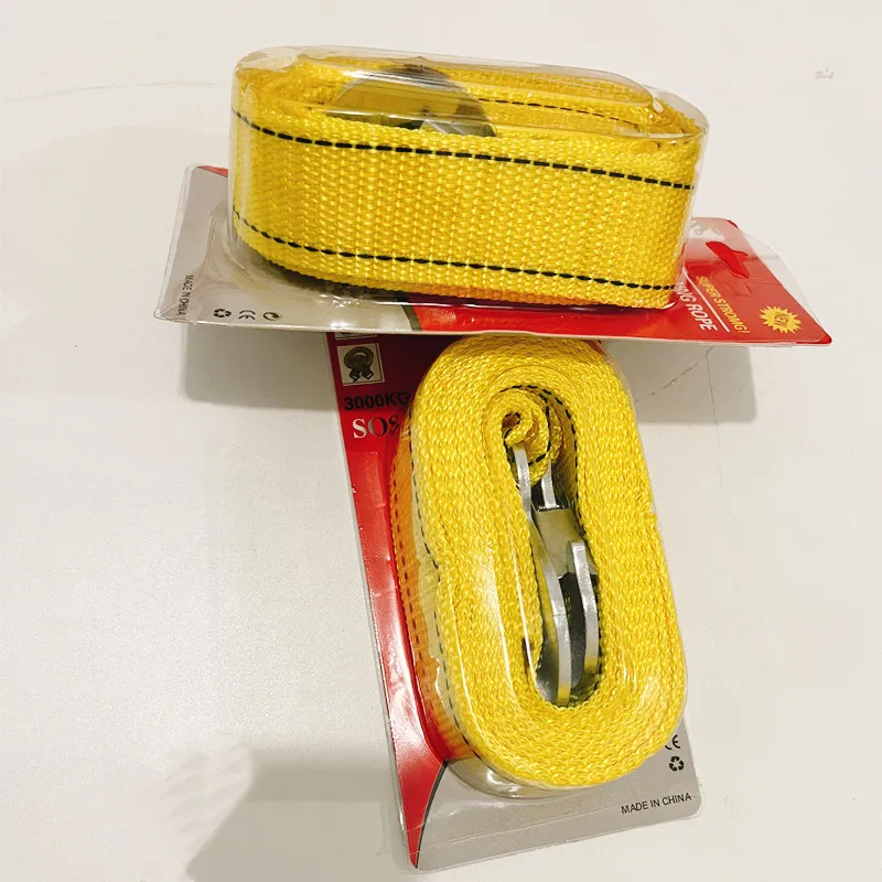 

4M 3T Car Tow Rope Heavy Duty Emergency Vehicle Towing Strap Auto Safety Traction Recovery Cable