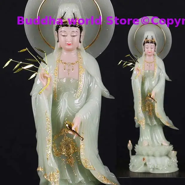 

52CM large Buddhism TOP figure jade Goddess Guan yin GOD Avalokitesvara buddha Asia HOME protection Prosperity FENG SHUI statue