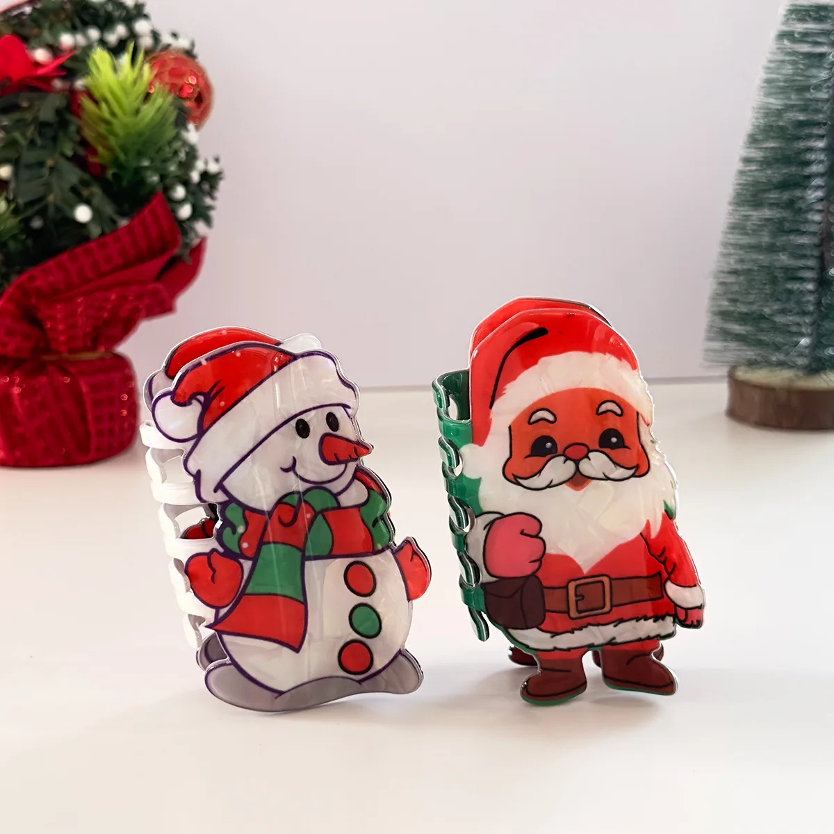 2025 جديد عيد الميلاد الزنجبيل رجل مشبك شعر لطيف ثلج الأيائل الغزلان كراب مشبك شعر الكرتون مخلب كليب إكسسوارات الشعر للنساء #6