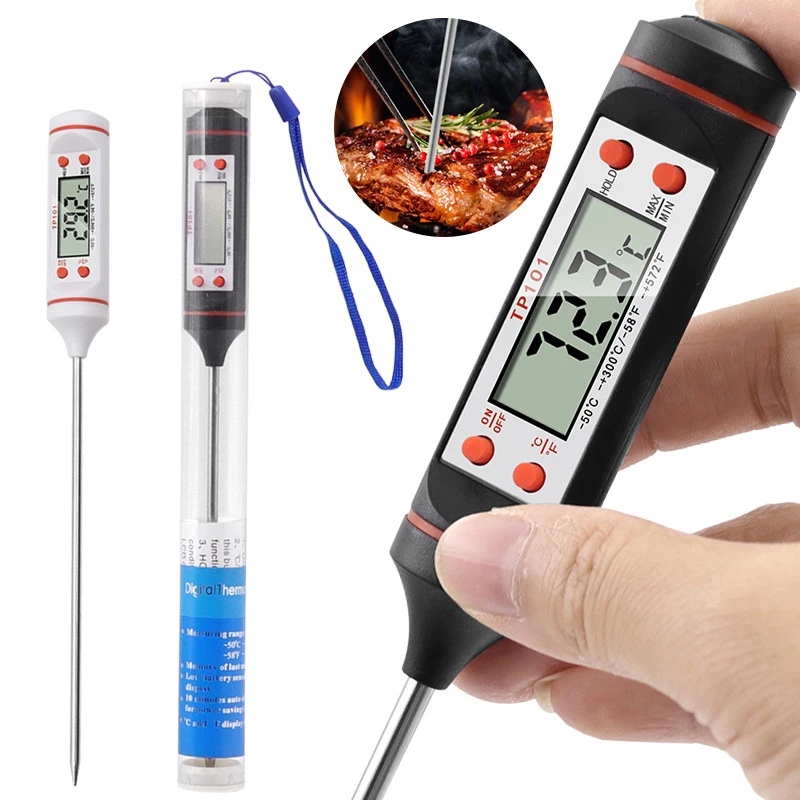 Digital Thermometer for Cooking, Bread Baking, Meat, Food, Water Temperature Measurement, Celsius Fahrenheit Backlit Display