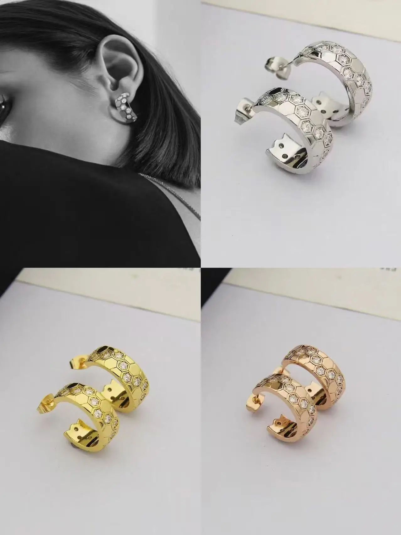 

Light luxury Advanced Feeling Temperament S925 Sterling Silver Women's Earrings Jewelry Fashion Romantic Valentine's Day Gift