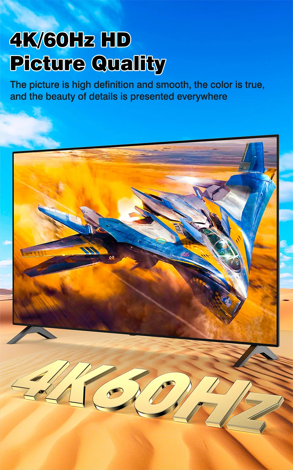 UGOURD 4K DP zu HDMI 2.0 Kompatibles Kabel 4K60Hz DisplayPort zu HD Adapter Display Port Video Audio für PC TV Projektor Laptop – Detail 3