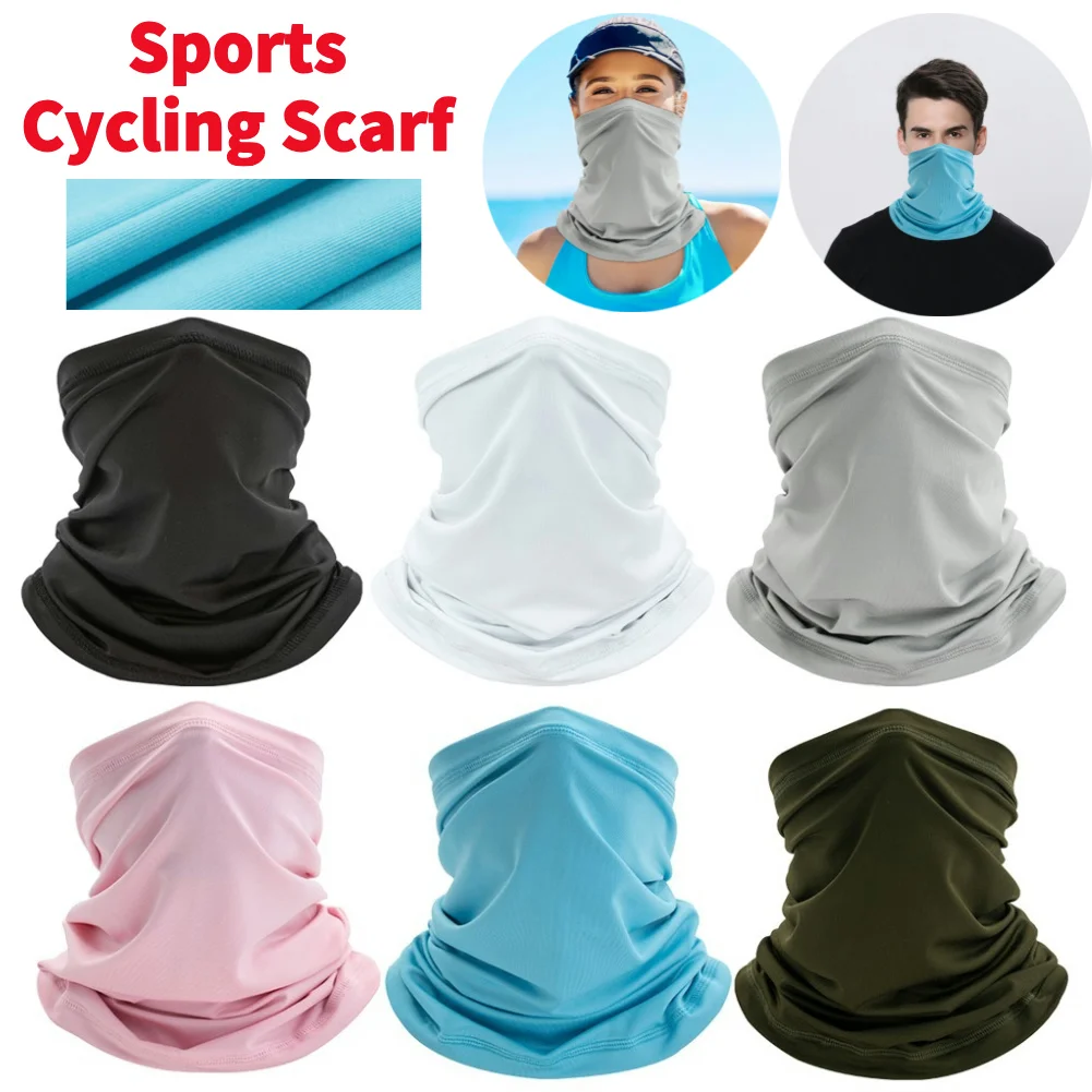 Solid Color Face Mask Tube Neck Cover Women Men Riding Headband Windproof Sunscreen Headscarf Scarf Climbing Bandana Headwrap