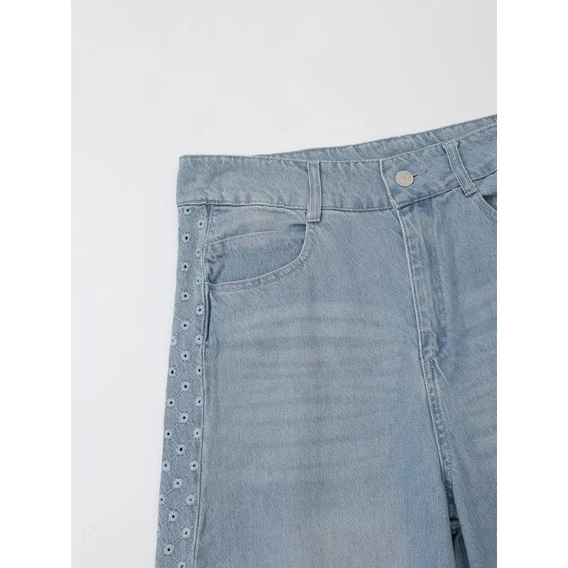 TRAF ZR luźne spodnie dla kobiet Denim spodnie damskie Newjeans moda damska szerokie spodnie minimalistyczne dżinsy Vintage Harajuku