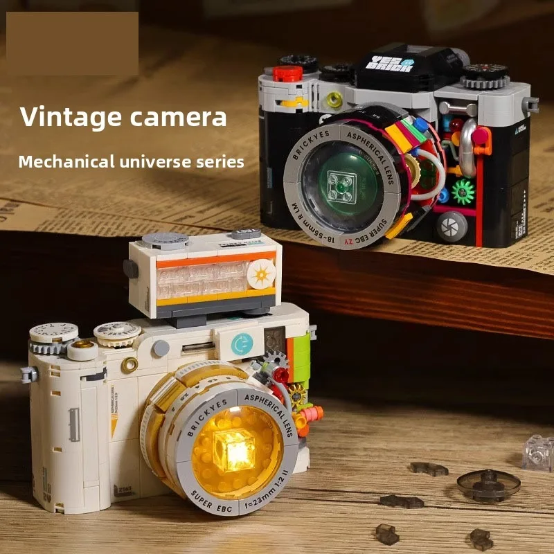 

Mechanical retro camera film single lens reflex camera puzzle model assembly particle building block toy model decoration