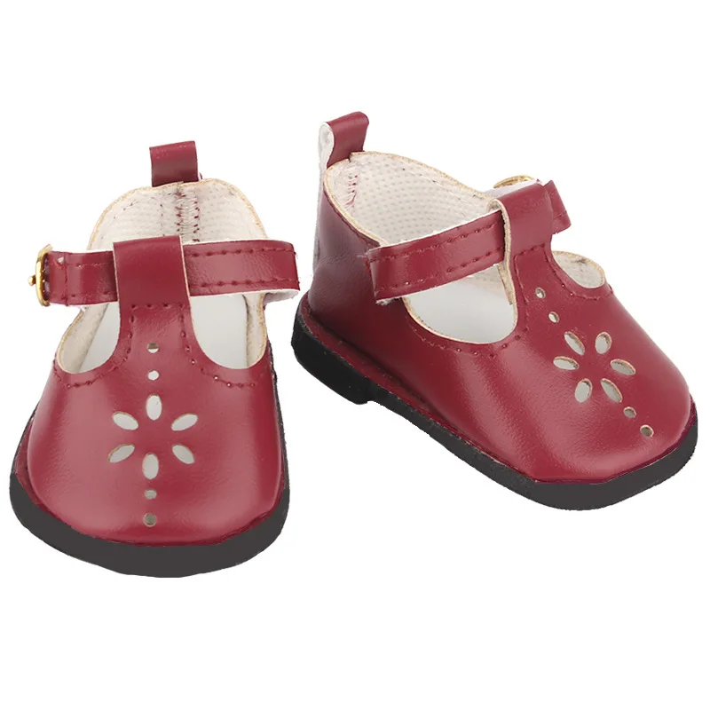 18-inch doll shoes, reborn dolls cute flowers red shoes paired with skirts