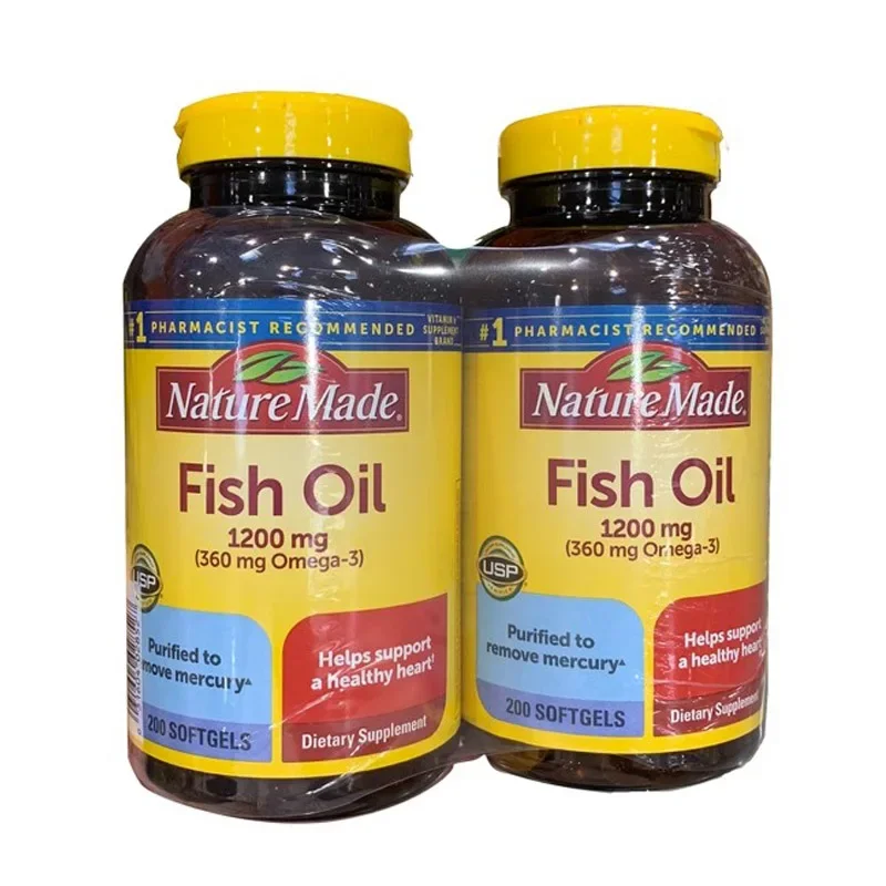 Fish Oil 1200 mg 360 mg Omega-3 200 Softgels*2 bottle