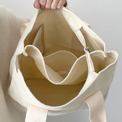 Bolsa de ombro de lona para mulheres, bolsa elegante e conveniente, sacola de grande capacidade, bolsas e bolsas