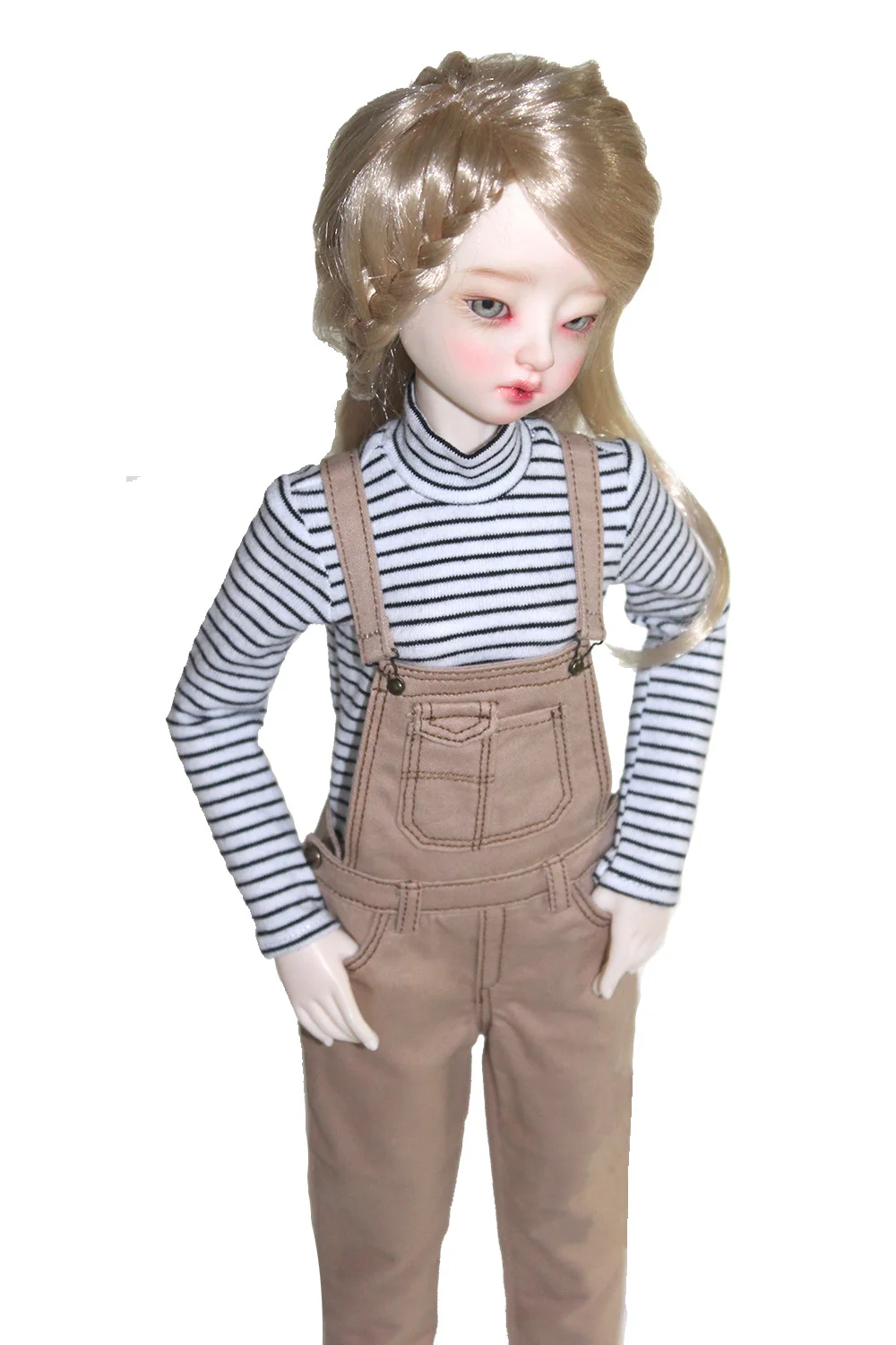 BJD Dolls Accessories Clothes Fits 43-45cm 1/4 MSD MK YOSD Fashionable PU Leather Clothes Denim Overalls Vests