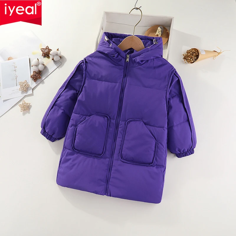 IYEAL 2023 New Children's Down Coat for Boys and Girls' Winter Warm Hooded Coat Thickened Warm Snowsuit