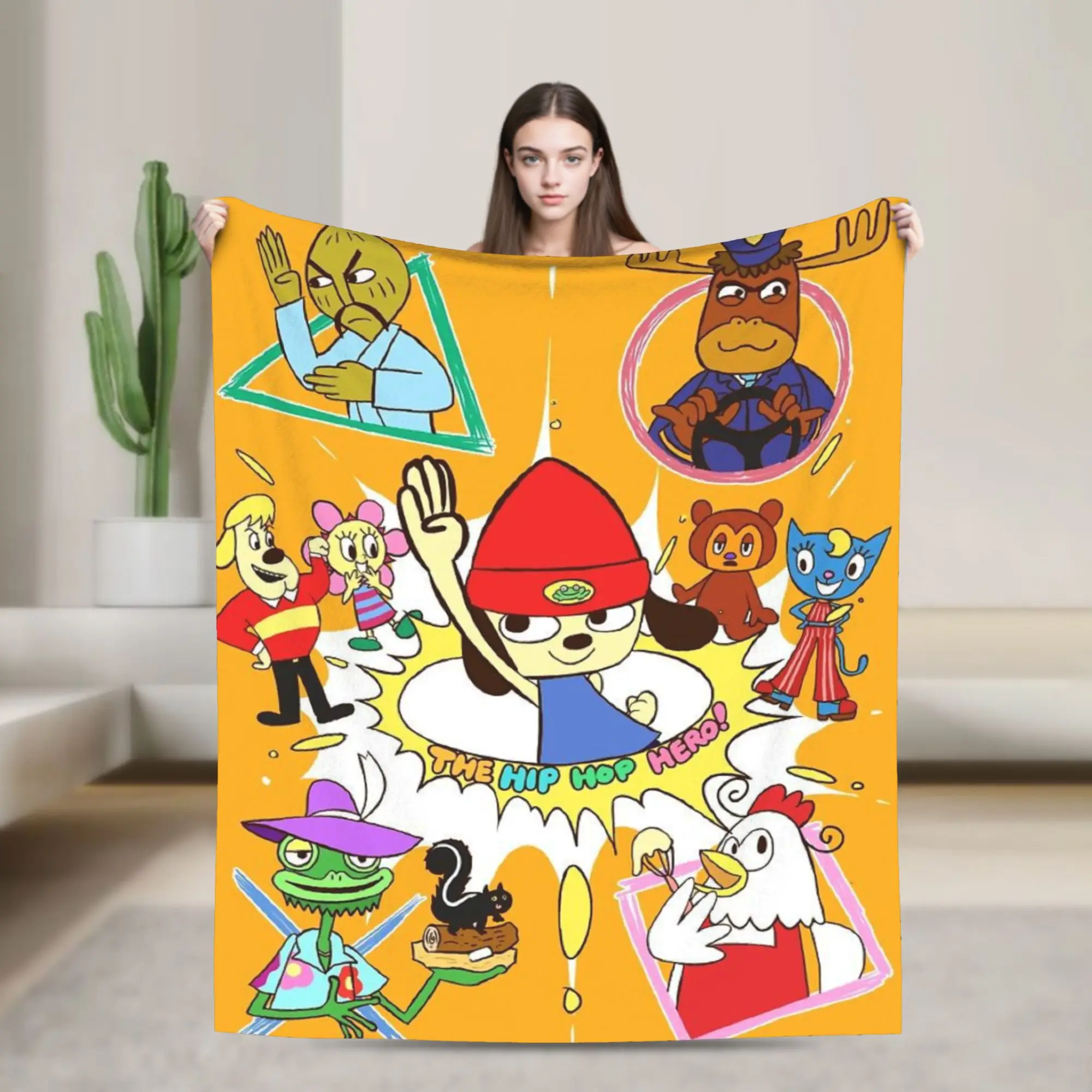 Parappas Print Blanket For Men Women Warm Cozy Fluffy  Throw Blankets for Bed 50x60 Inches Multi-size