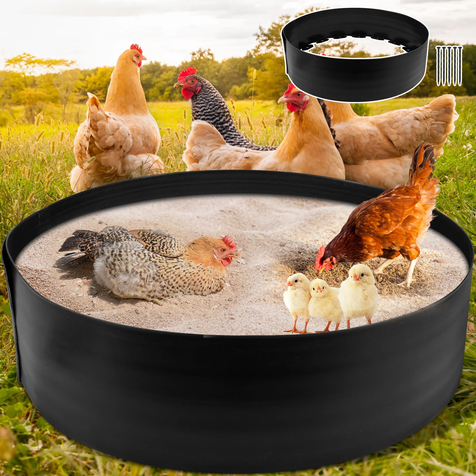 قابل للتعديل الدجاج القلم تربية سياج حوض الاستحمام الإطار PE الدجاج الغبار حمام الحاويات مزرعة الدواجن الدجاجة حظيرة الدجاج الملحقات #1