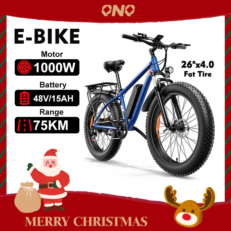 

US Stock Fast Shipping E-Bike 1000W Motor 48V15AH Lithium Battery Off road TireE-bike for Men