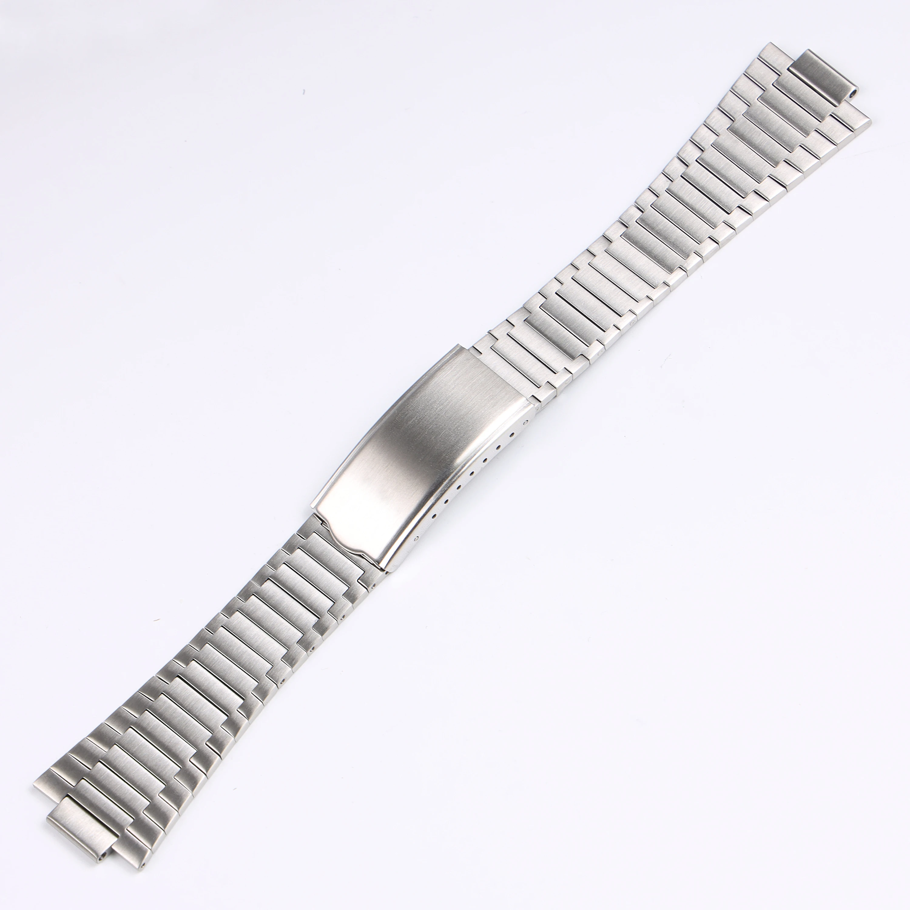 

Vintage 22*11mm Brushed Silver Stainless Steel Watchband for Omega TV Seamaster 1020 with Metal Folding Buckle Wrist Bracelet St