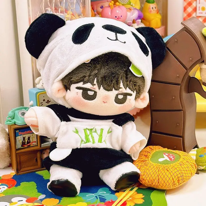 20cm Panda Cotton Doll Clothes Replacement Accessories Cute Doll No Attribute Doll Winter 4-piece Set