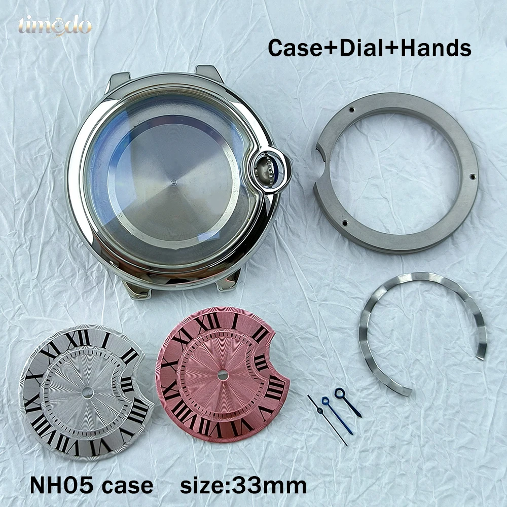 Ladies' NH05 watch case stainless steel case customized logo dial suitable for NH05 movement watch matching