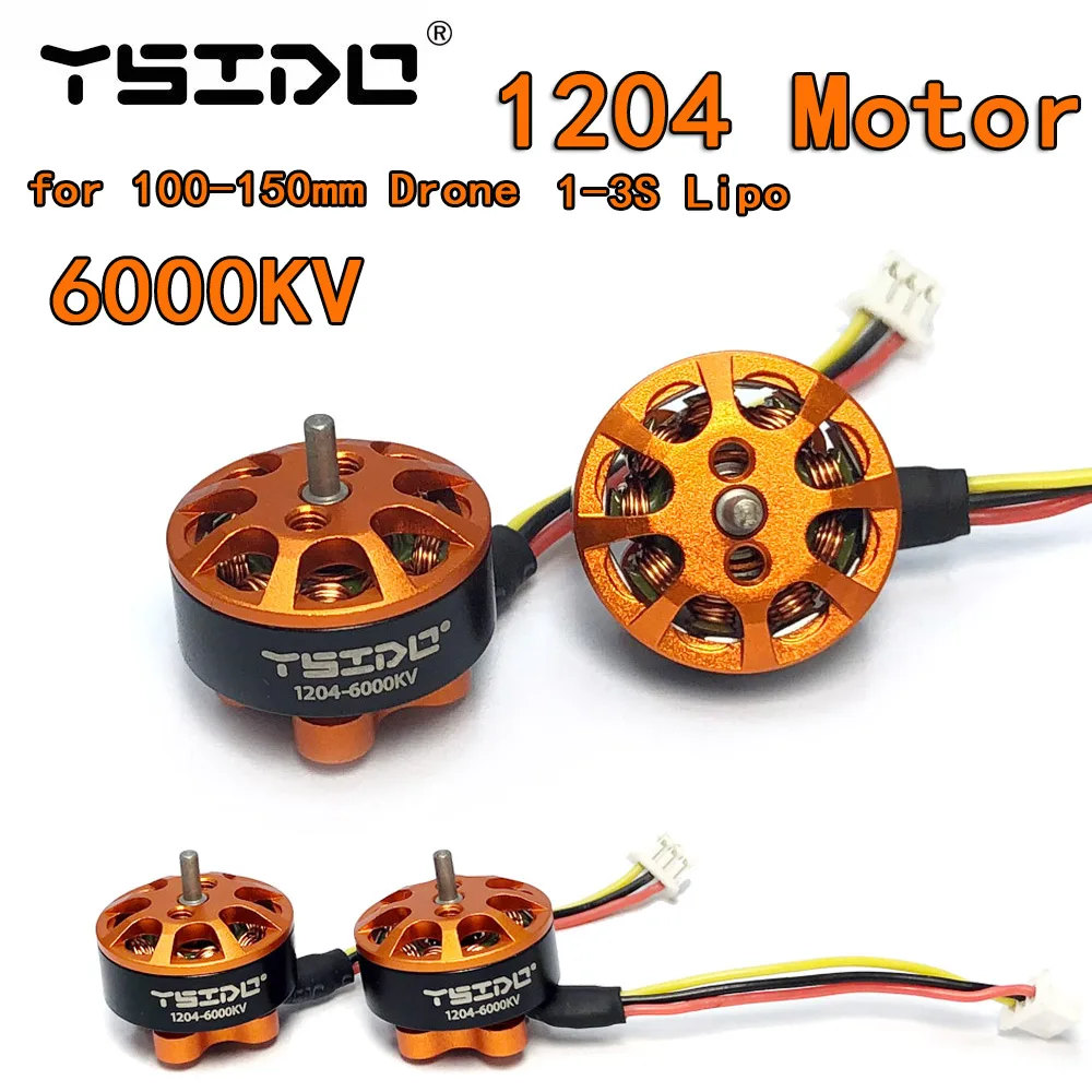 YSIDO 1204 6000KV 2-3S micro Brushless Motor for Tyro89 FPV Racing drone Mini Multirotor 100-150mm  3 Inch Toothpick frame kit