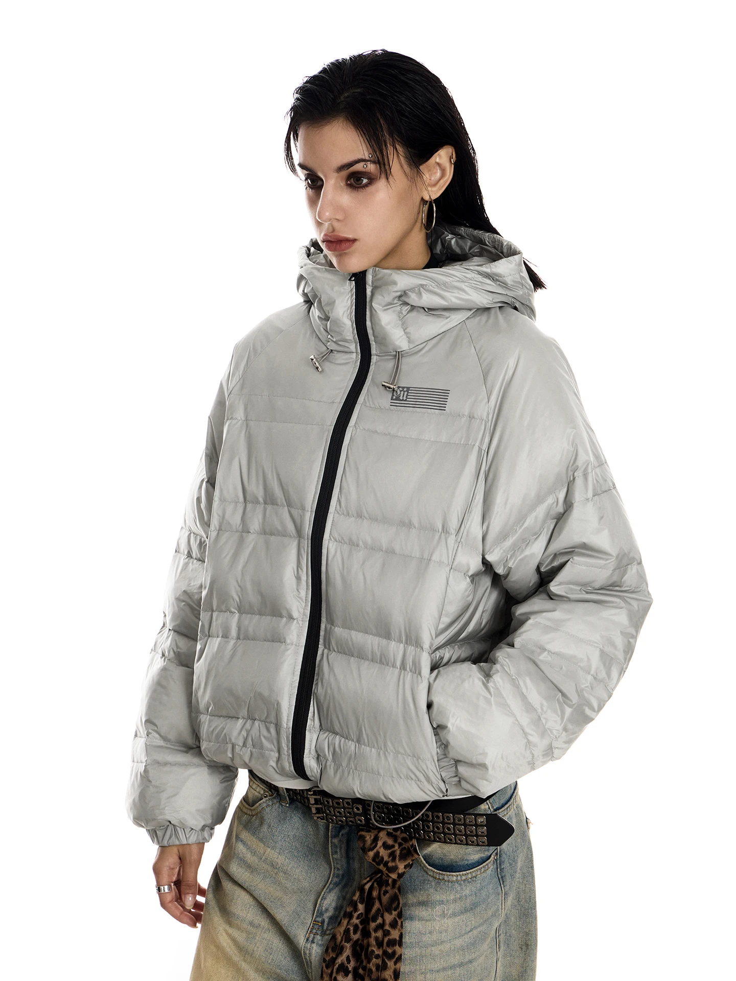 

Retro Lightweight Hooded Ribbed down Jaet Women's Outdoor Trendy Brand Warm Cotton Coat Winter Faion Ladies' Clothing