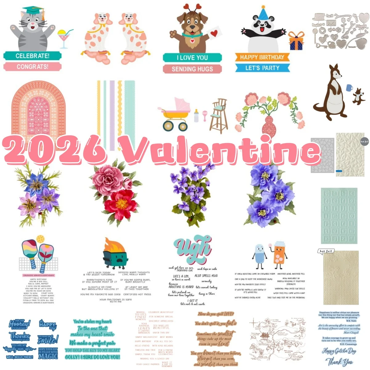

Craft Clearance 2026 Valentine's Day Metal Cutting Dies Clear Stamps Stencil Hot Foil For DIY Decorating Scrapbook Embossed