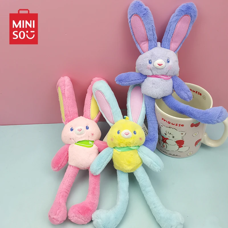 Miniso-Dopamina Coelho Pingente Chaveiro para Crianças, Boneca De Pelúcia, Decoração De Bolsa De Escola, Bonito, Brinquedo Infantil, Periférico, Presente de Natal