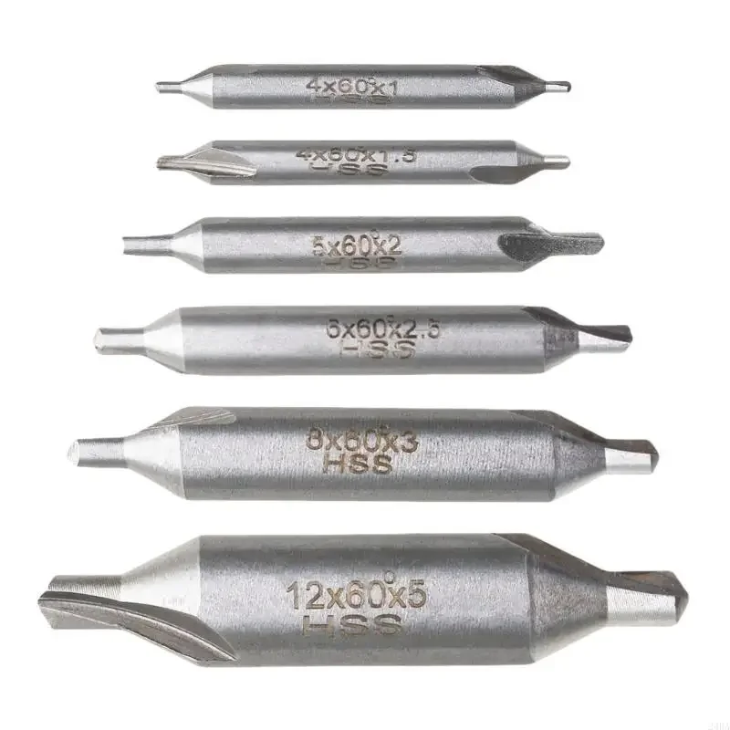 

Comprehensive HSS Center Drill Countersink Set For Precise Hole Making Woodworking Efficient Drilling Deburring 6 Pieces