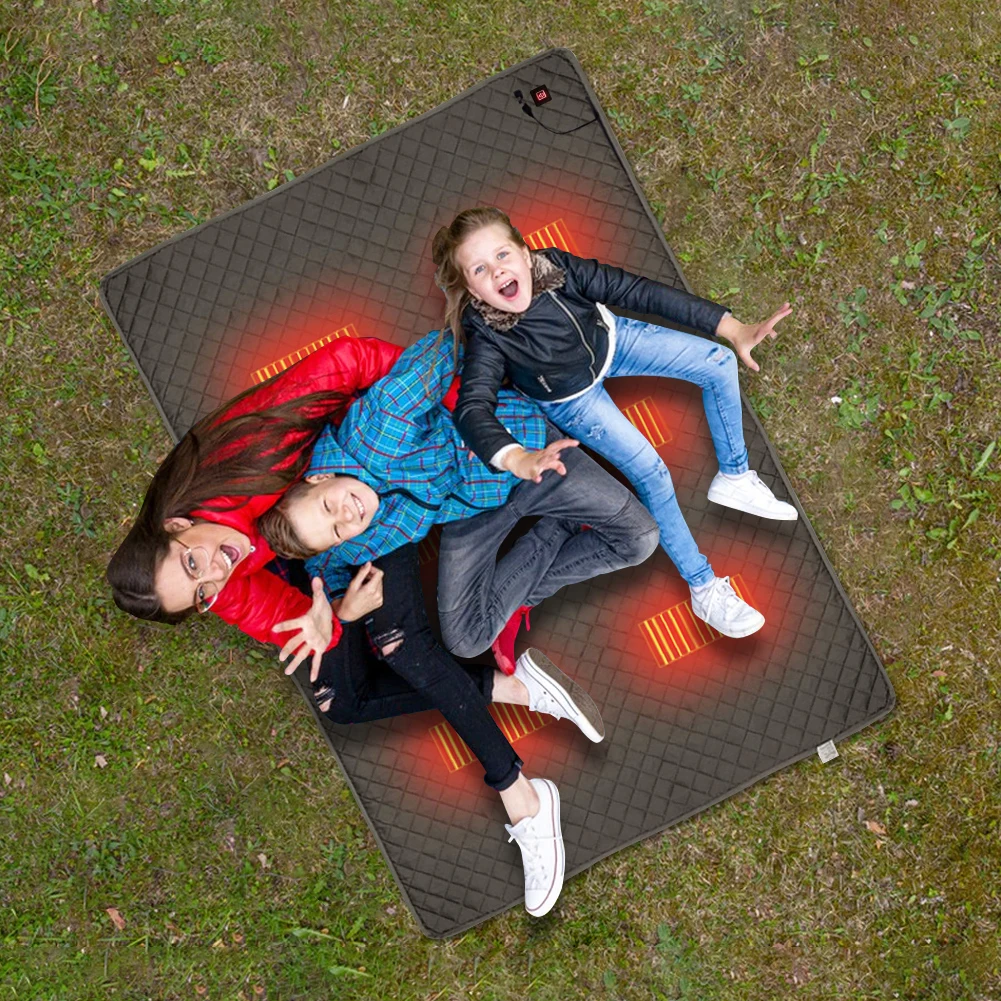 Beheizte Wärmematte USB-Betrieben Schlafmatratze Heizmatte 6 Heizzonen Elektrische Heizdecke für Zuhause Büro Auto Angeln