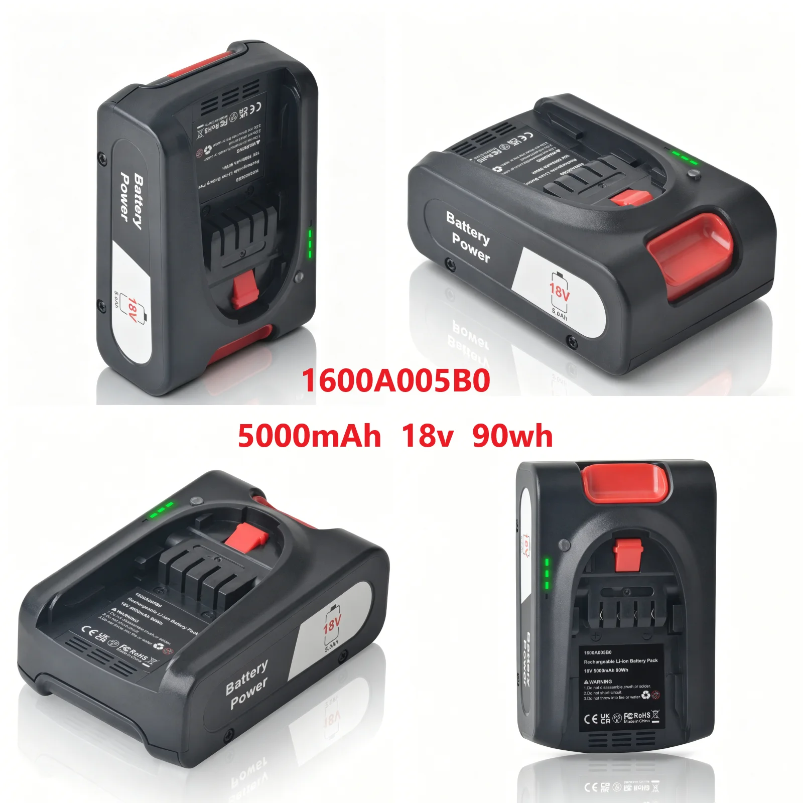 1600A005B0 5000mAh 18v Rechargeable Battery for Bosch Green Label Home Use Power For All 18V Universal Battery Vacuum Cleaner