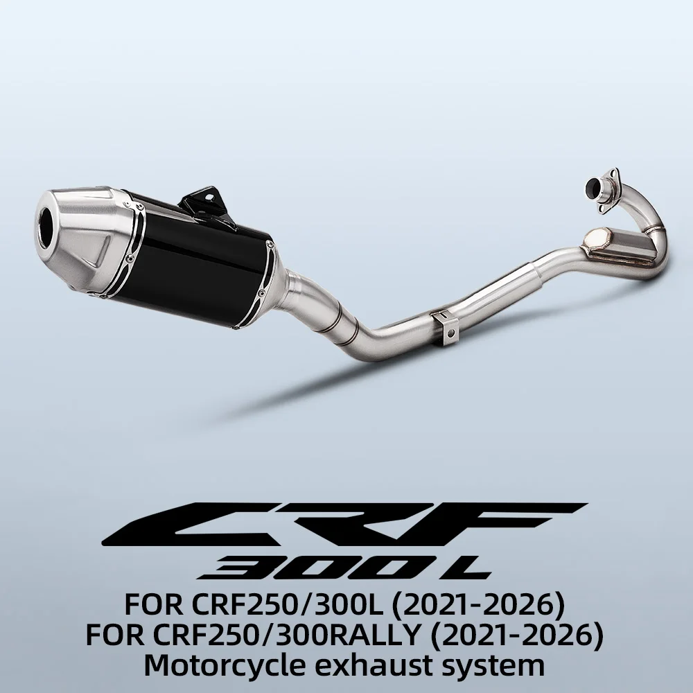 For CRF300L CRF250L CRF300 CRF250 2021-2026 Motorcycle Exhaust Escape Moto Muffler Slip on Stainless Steel Tube Pipe